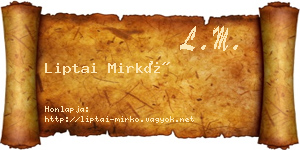 Liptai Mirkó névjegykártya